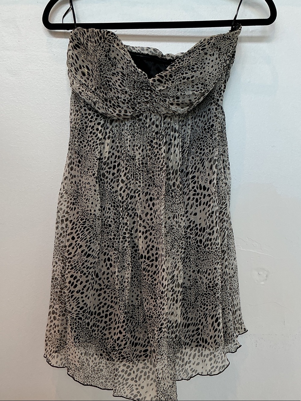 Express Strapless Sheer Animal-Print Camisole - Black and Cream